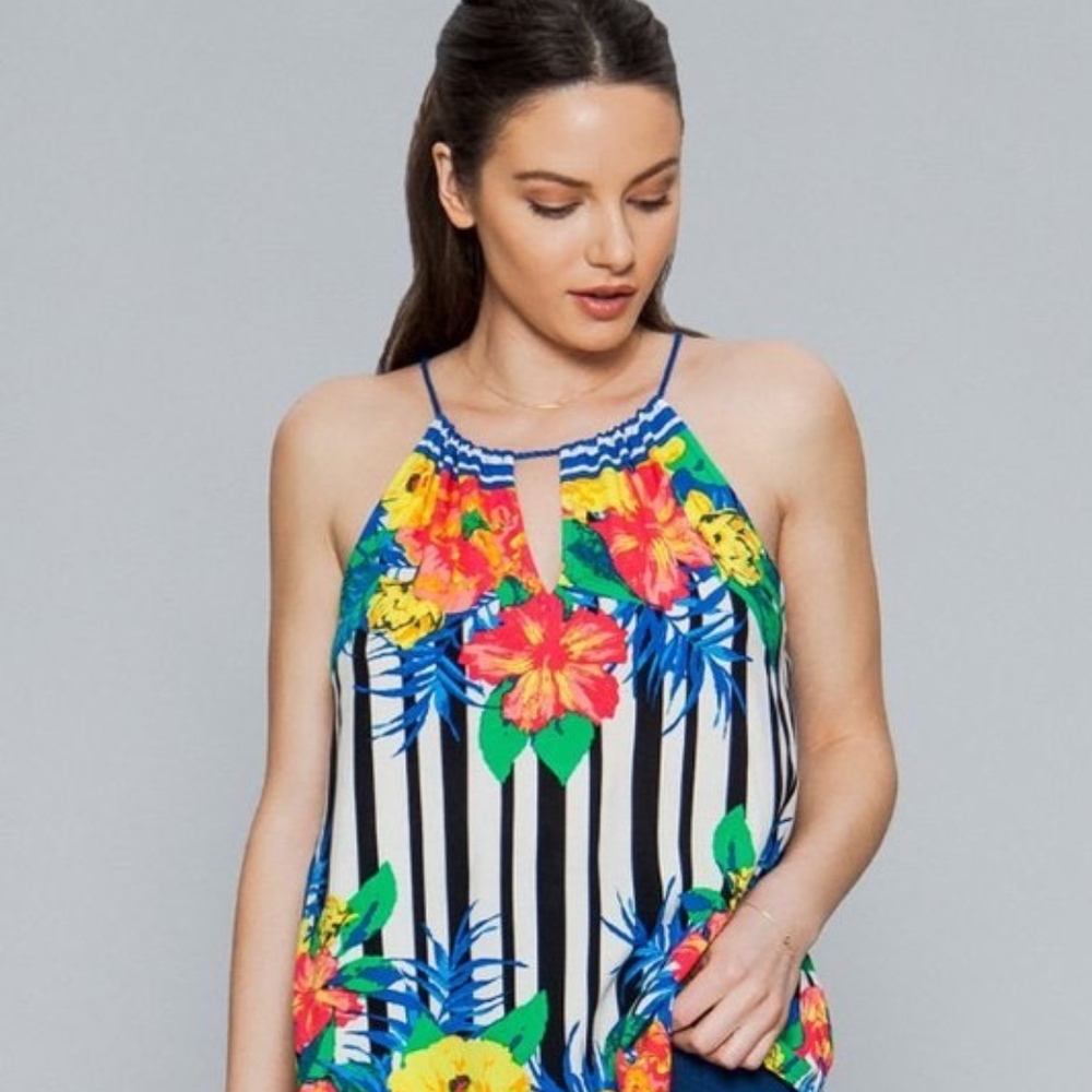Halter Tropical Woven Top